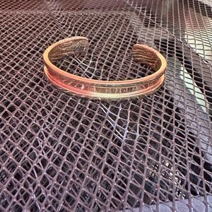 Rose Gold Tone Cuff Bracelet - Hair Elastic Holder